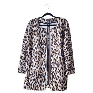 Chelsea & Theodore Cheetah Print Stretch Blazer